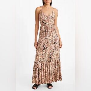 Express Blush Snake-Print Maxi Dress
